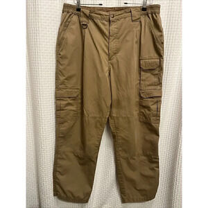Mens Proper Denim Jeans Khaki 42/32 Straight Leg Regular Fit Cargo Pants O9